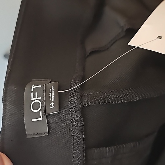 Loft curvy wide leg crop side zip dress pants black sz 14 new with tags WP147 - Picture 5 of 7